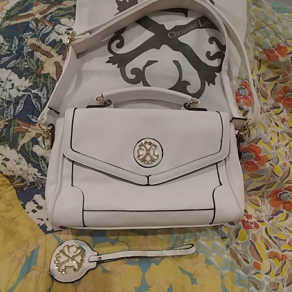 NOT NEW - Christian Lacroix White Handbag with Gold Accents… in good condition - Picture 4 of 8